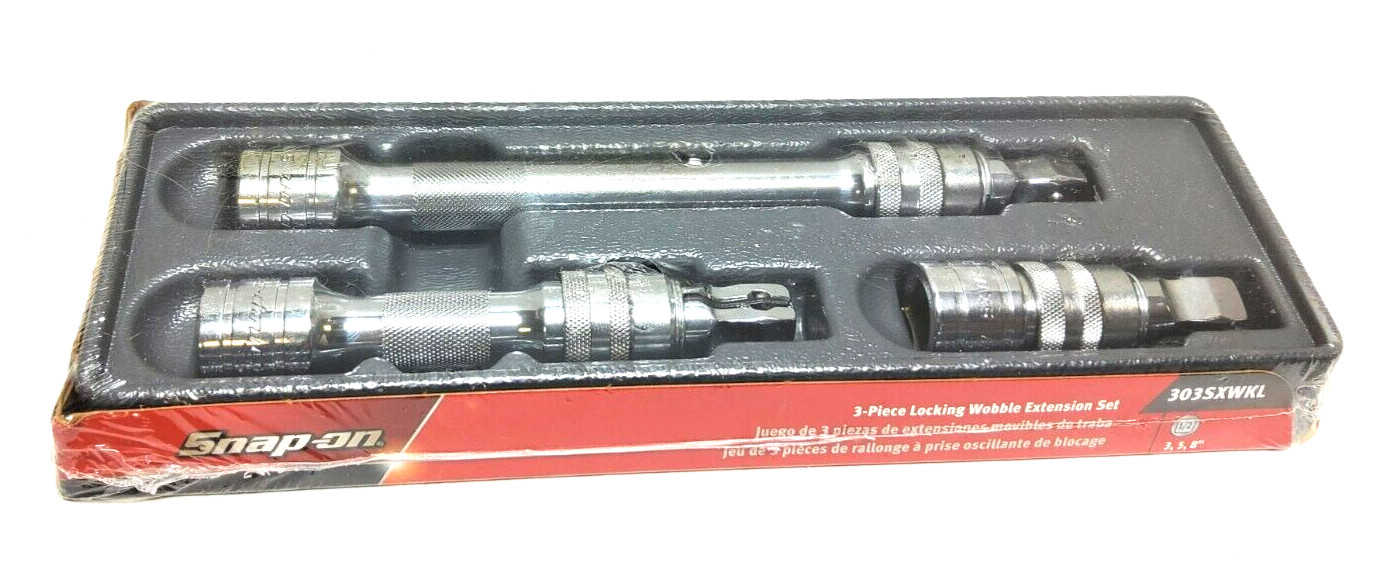 New Snap-on™ 303SXWKL 3pc 1/2″ Drive 3″ 5″ 8″ Locking Wobble Extension Set