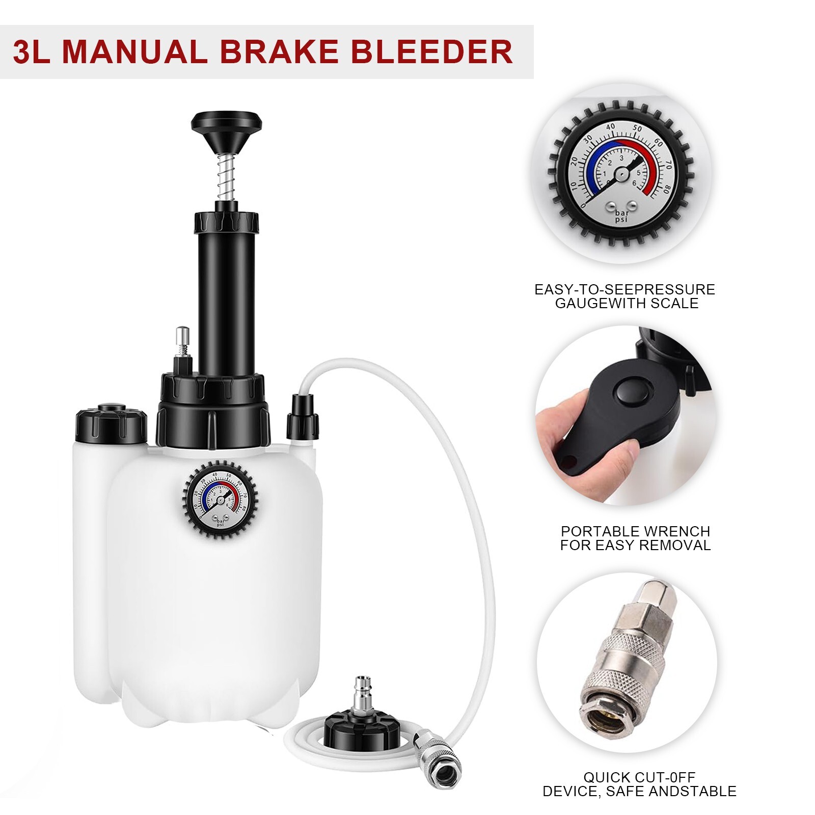 3L Transmission Oil Filling Tool with 4 Adaptor Cap & System Fluid Pump Manual