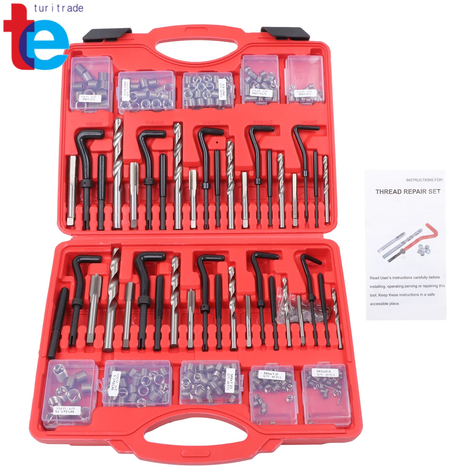 Helicoil Thread Repair Kit 338-Piece SAE and Metric Rethreading Tool Kit