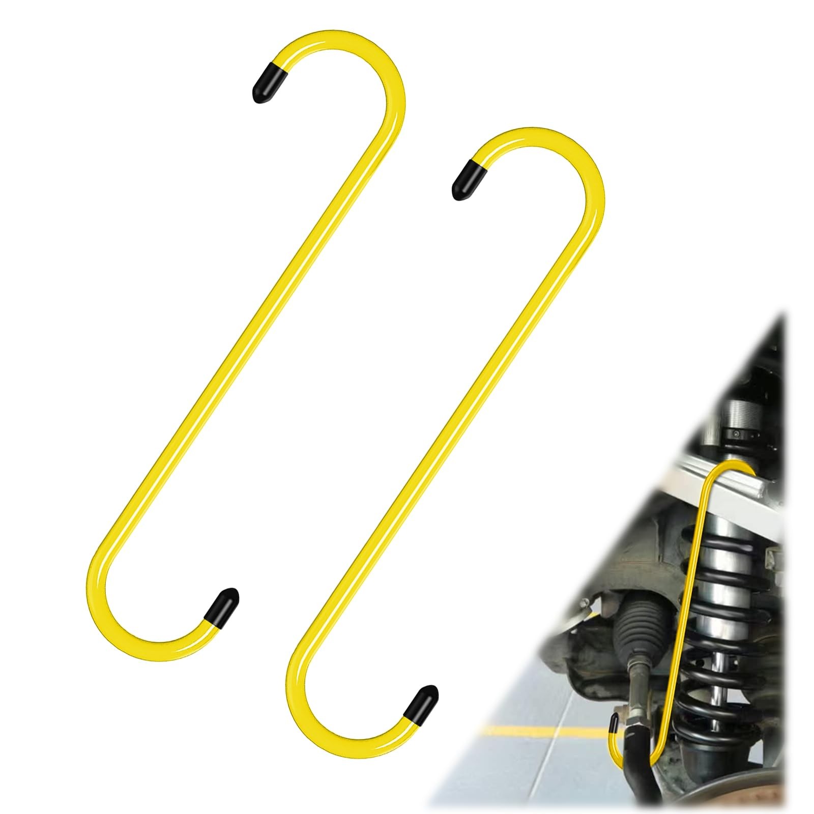 2Pcs Brake Caliper Hanger Hooks Mechanic Tool Durable Steel with Rubber Tips