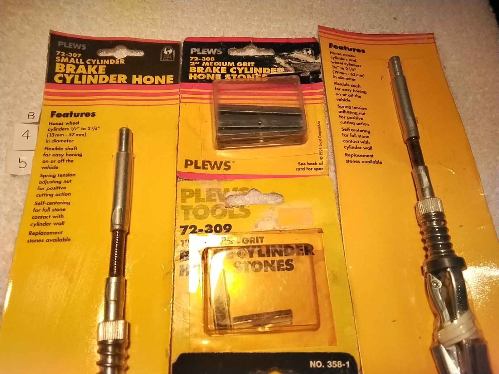 6pc PLEWS CYLINDER HONE SET WITH REPLACEMENT PADS USA 🇺🇸