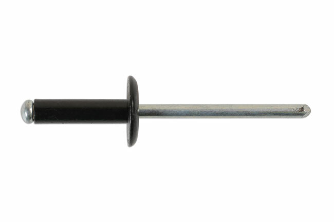 Connect 32891 Large Flange Black Rivets 4.0mm x 14mm Pk 100
