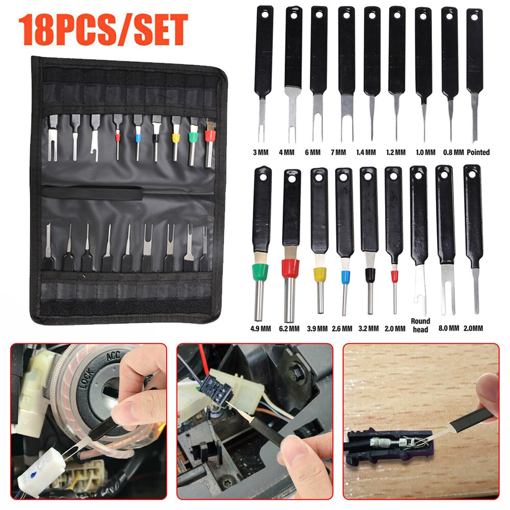 18Pcs Heavy Duty Thick Car Terminal Removal Kit Wire Connector Pin Release Tool
