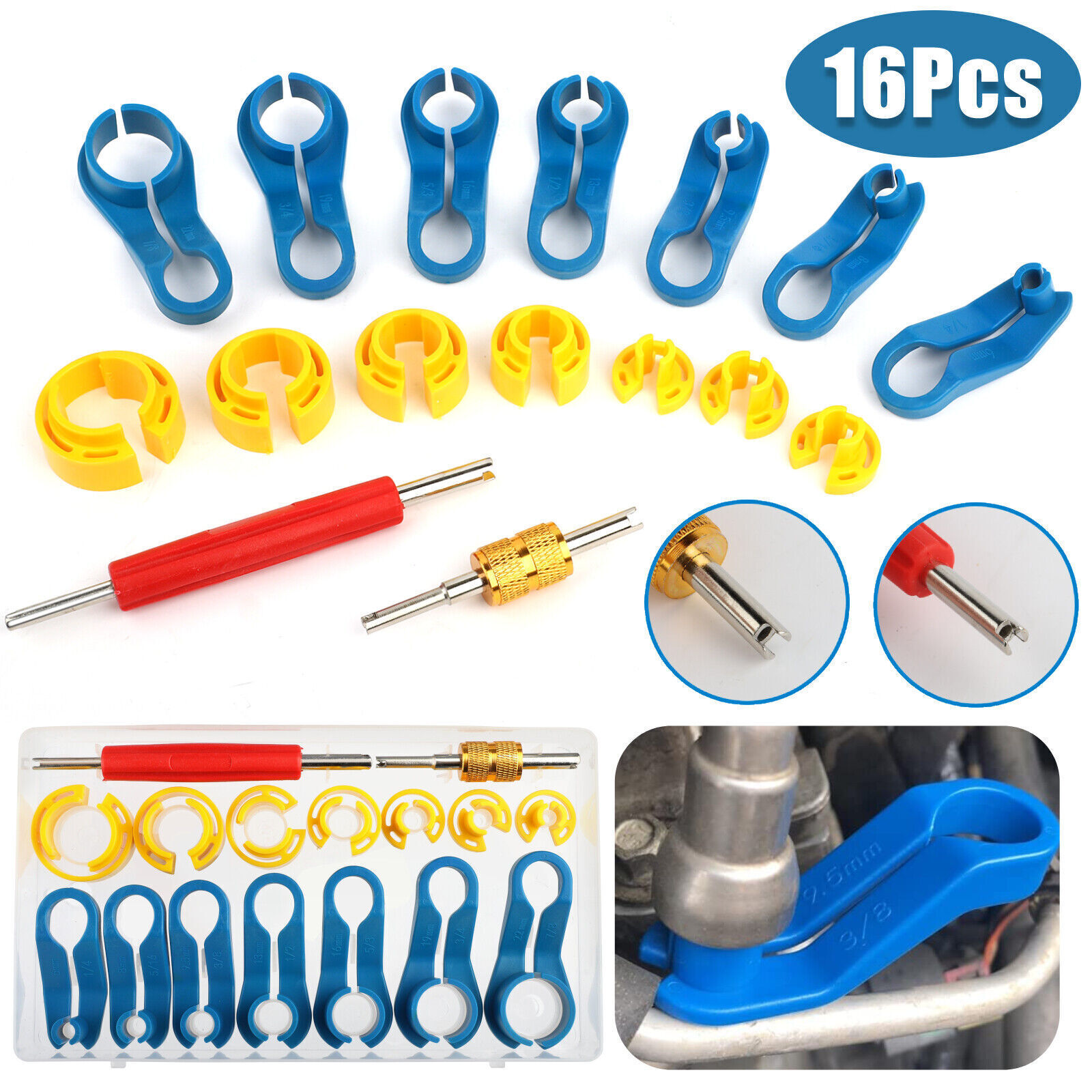 16PCS AC Fuel Line Quick Disconnect Tools Set 7 Sizes Car Removal Tools Kit USA