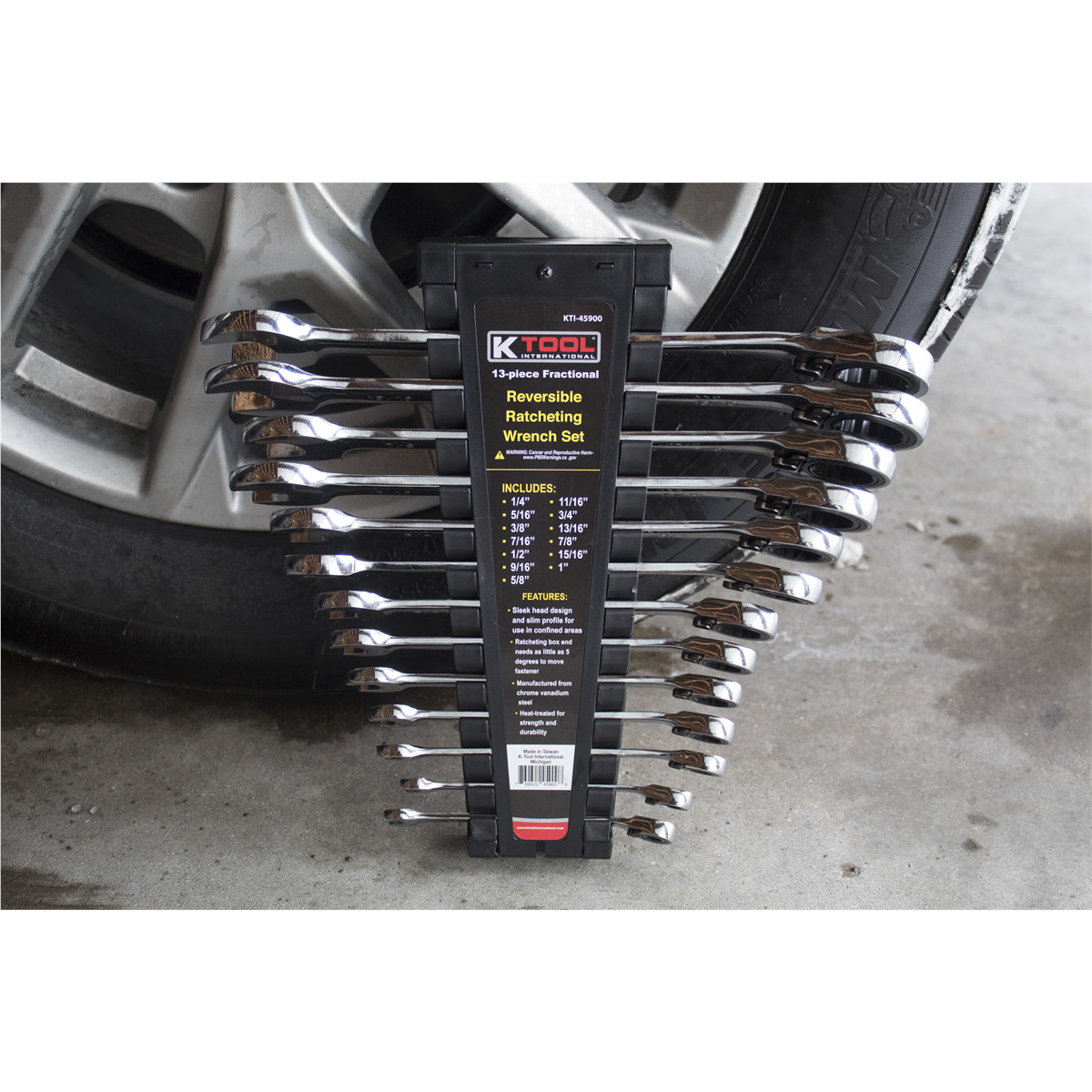K-Tool 45900 Ratcheting Reversible Wrench Set Combo Wrenches SAE 1/4″ to 1″