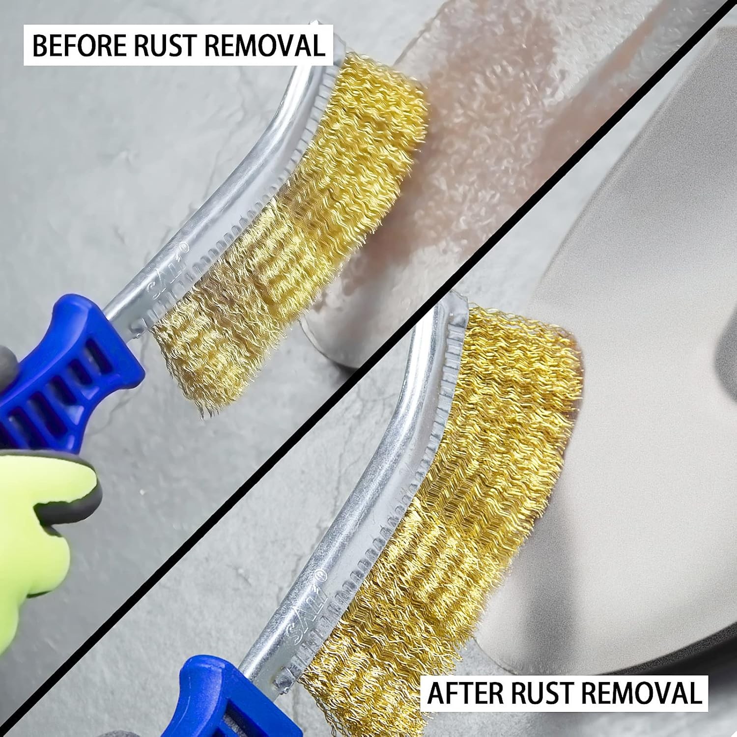 SALI Wire Brushes for Cleaning Rust Removal Heavy Duty Steel Brush Tool 11″…