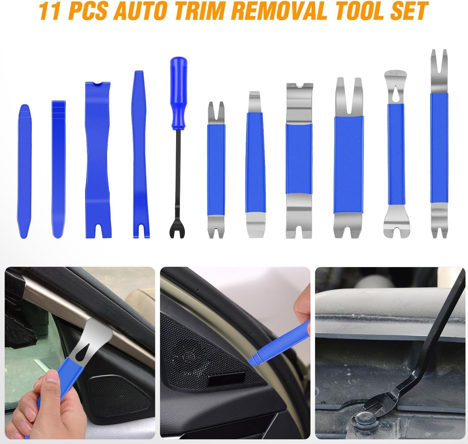 11PCS Trim Removal Tool Set – Durable Metal & Nylon for Automotive Use