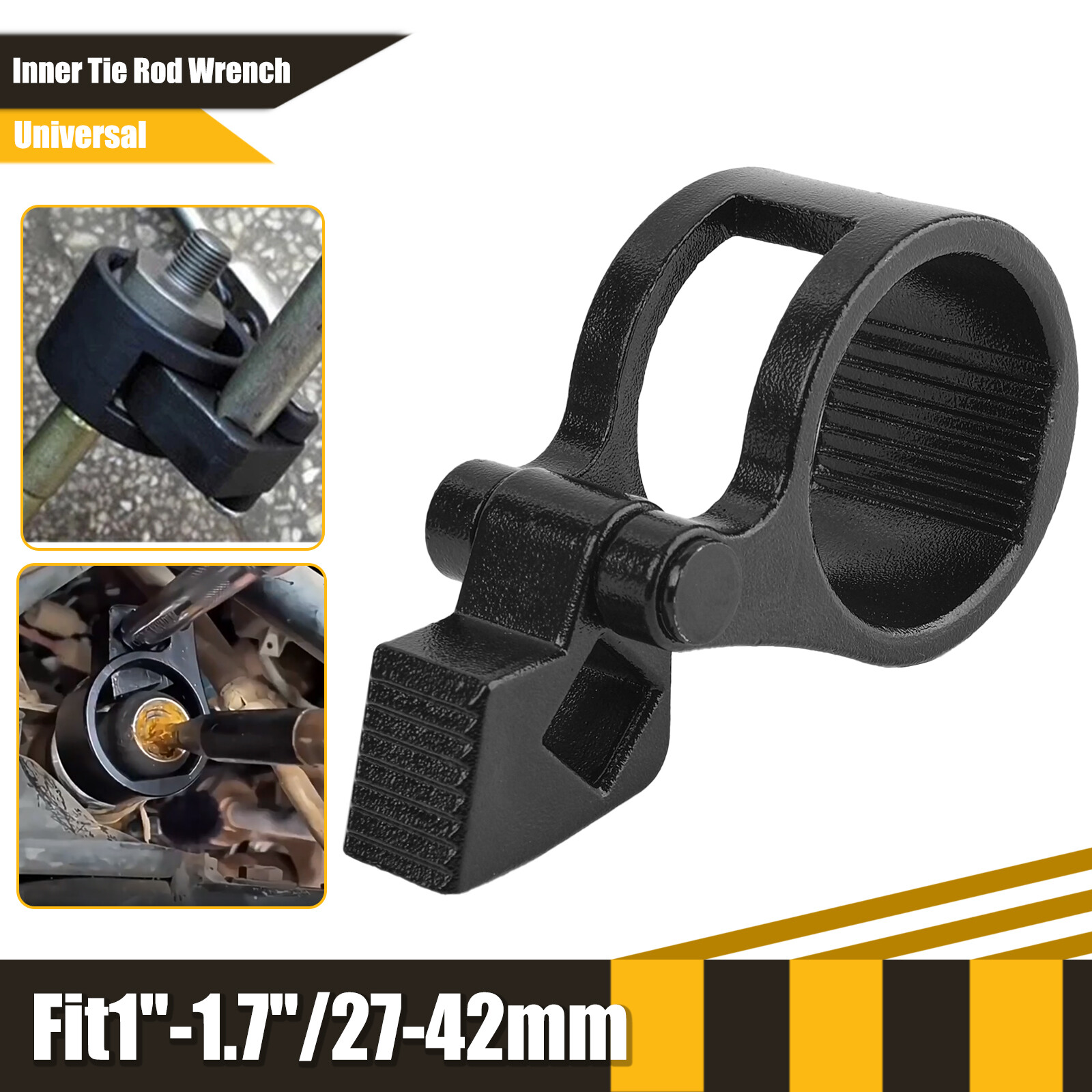 Inner Tie Rod Wrench Black 27-42mm Steering Track Removal Garage Tool Universal