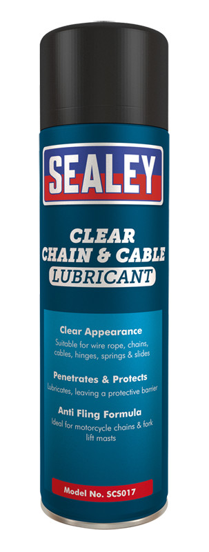 Sealey SCS017 Chain & Cable Clear Lubricant 500ml Pack of 6