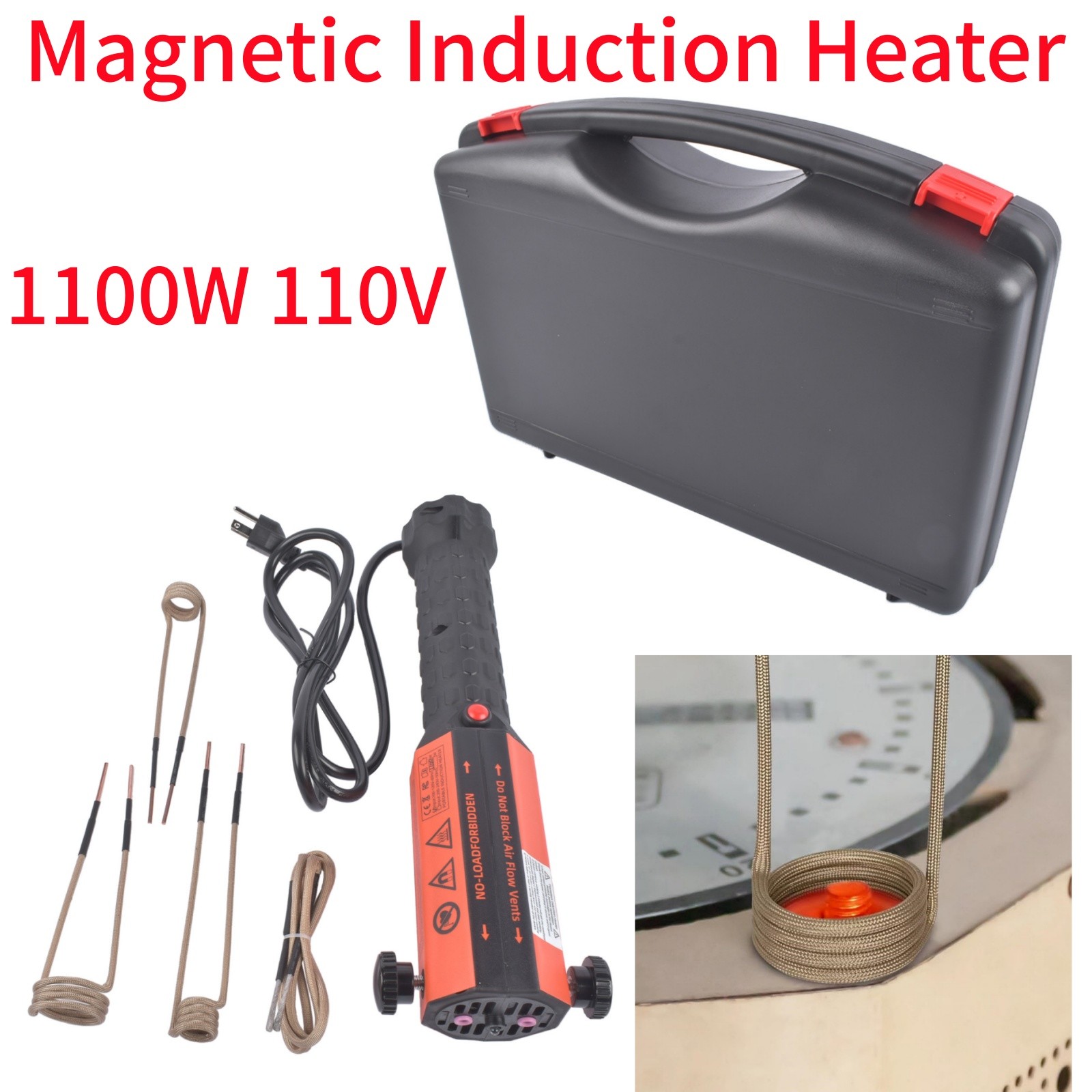 Magnetic Induction Heater Bolt Removal Kit 1100W, 110V, Rusty Screw Removing