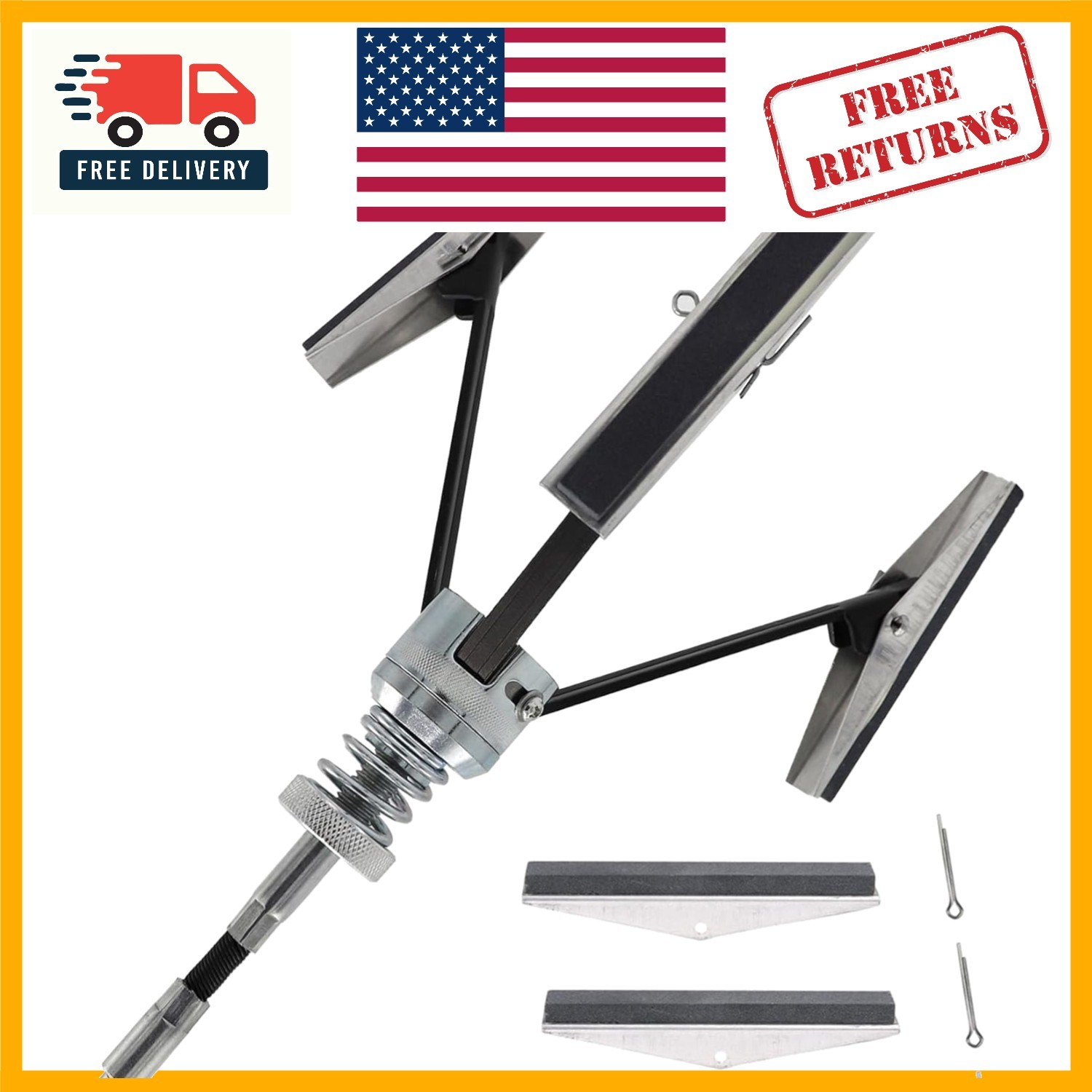 Engine Cylinder Hone Tool 2-7 Inch Adjustable Kit with Durable Stones