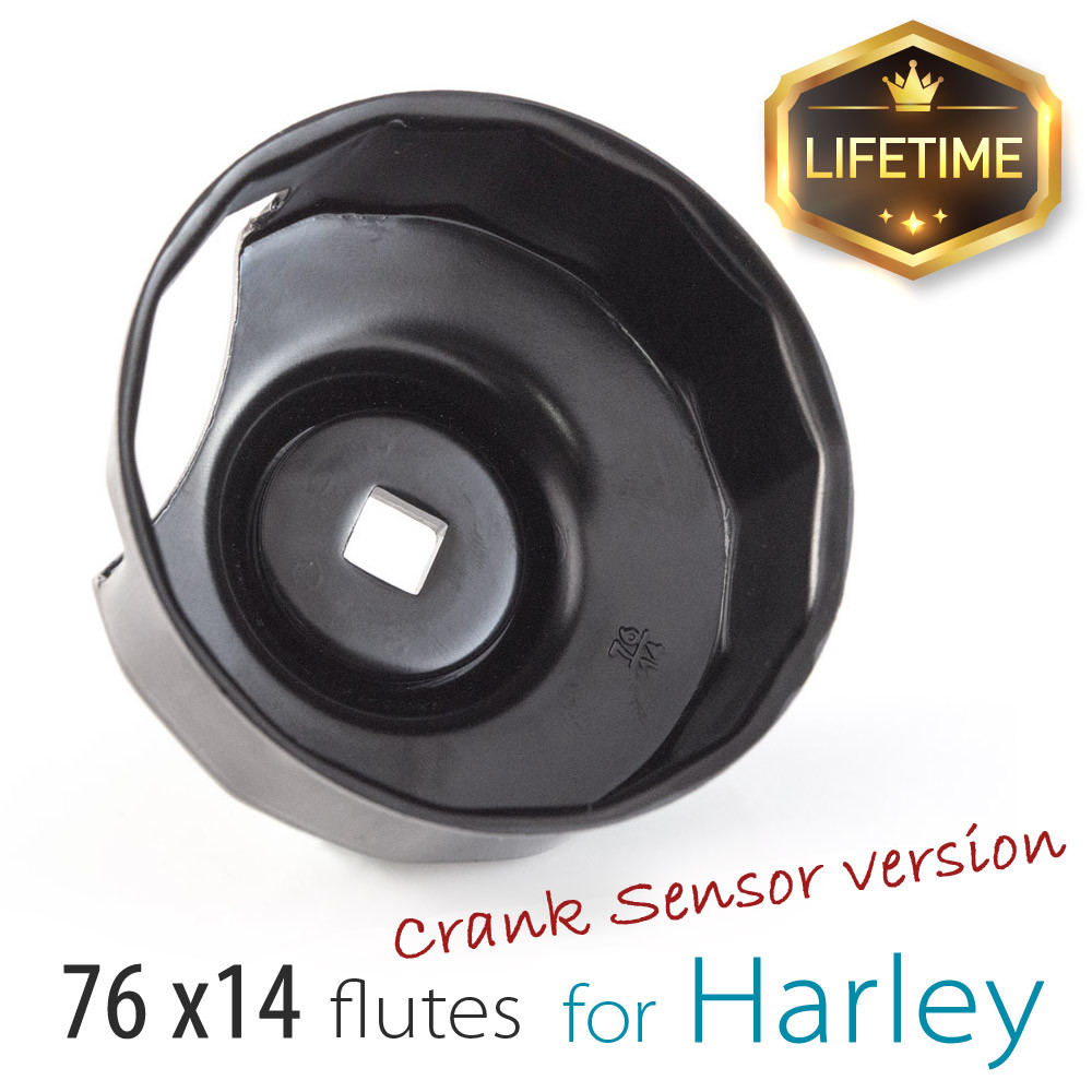 KiWAV-cup type oil filter socket wrench removal 76mm 14F crank sensor for Harley