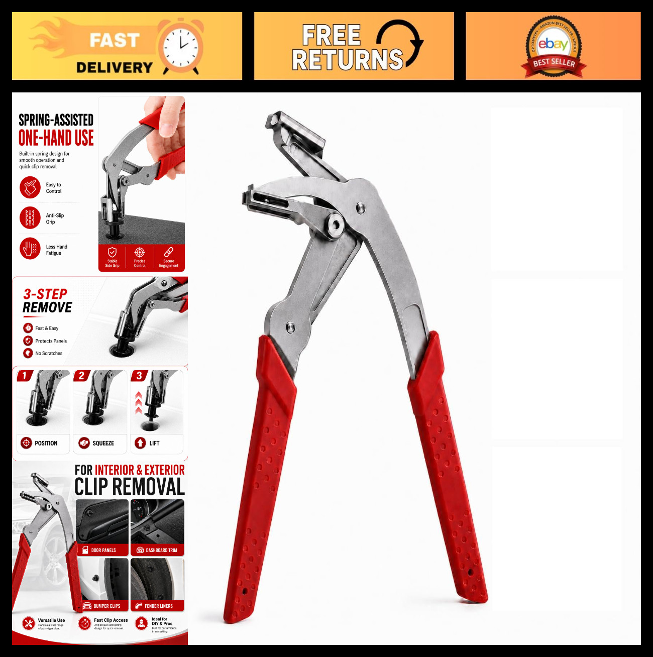 Car Clip Removal Tool – Auto Fastener Pliers for Trim & Door Panel Disassembly