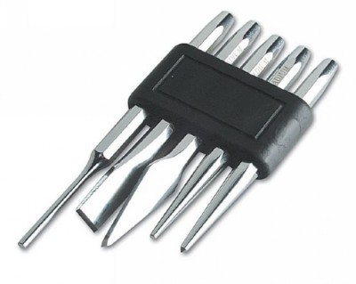 POLISHED PUNCH & CHISEL SET 5 PIECES COLD CHISEL PARALLEL PUNCH CENTRE PUNCH