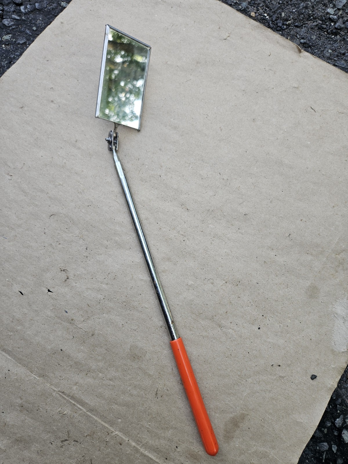 Vintage Craftsman 28″ Telescoping Inspection Mirror Orange Handle 4098 Excellent