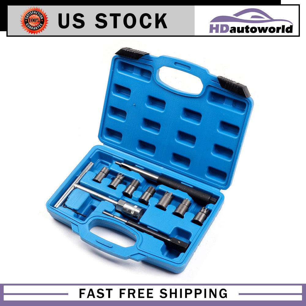 10pc Diesel Injector Seat Cutter Set For BMW Mercedes-Benz PSA Renault Ford