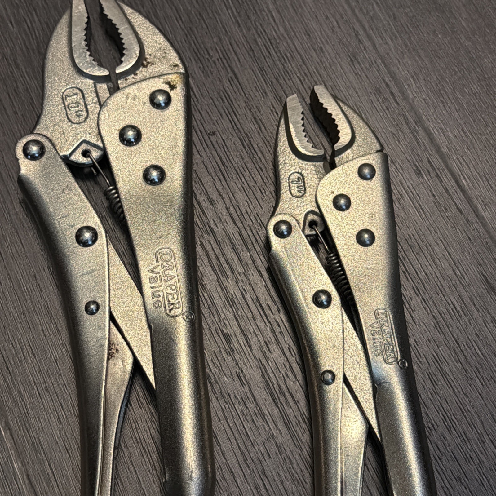 3 x old adjustable wrenches grips draper 10” 7” as pictured
