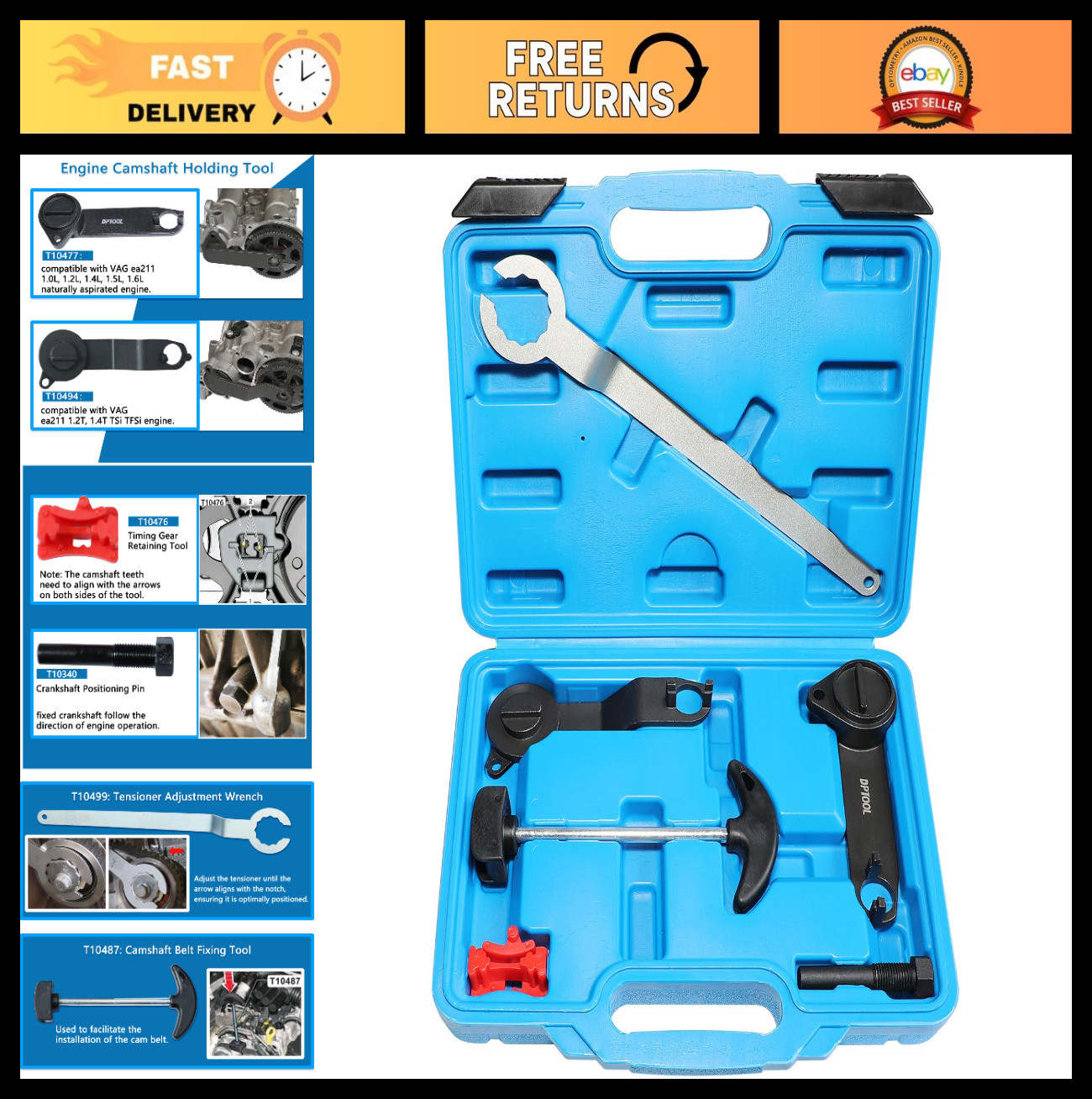 Engine Timing Tool Set for VAG EA211 1.0-1.6L FSI TSI | Camshaft Crankshaft Tool