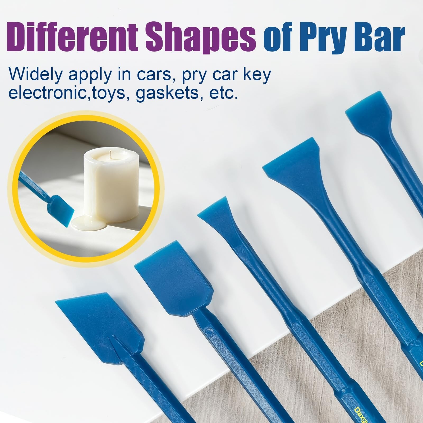 20PCS Mini Pick & Hook Tool Set, Non-Marring Scraper & Pry Bar Kit for Detailing