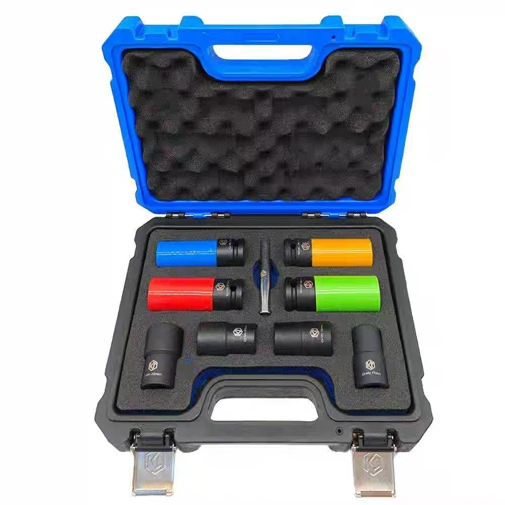Tire Protection Socket Set & Reverse Thread Sockets 1/2″ Drive 17-22mm + Punch