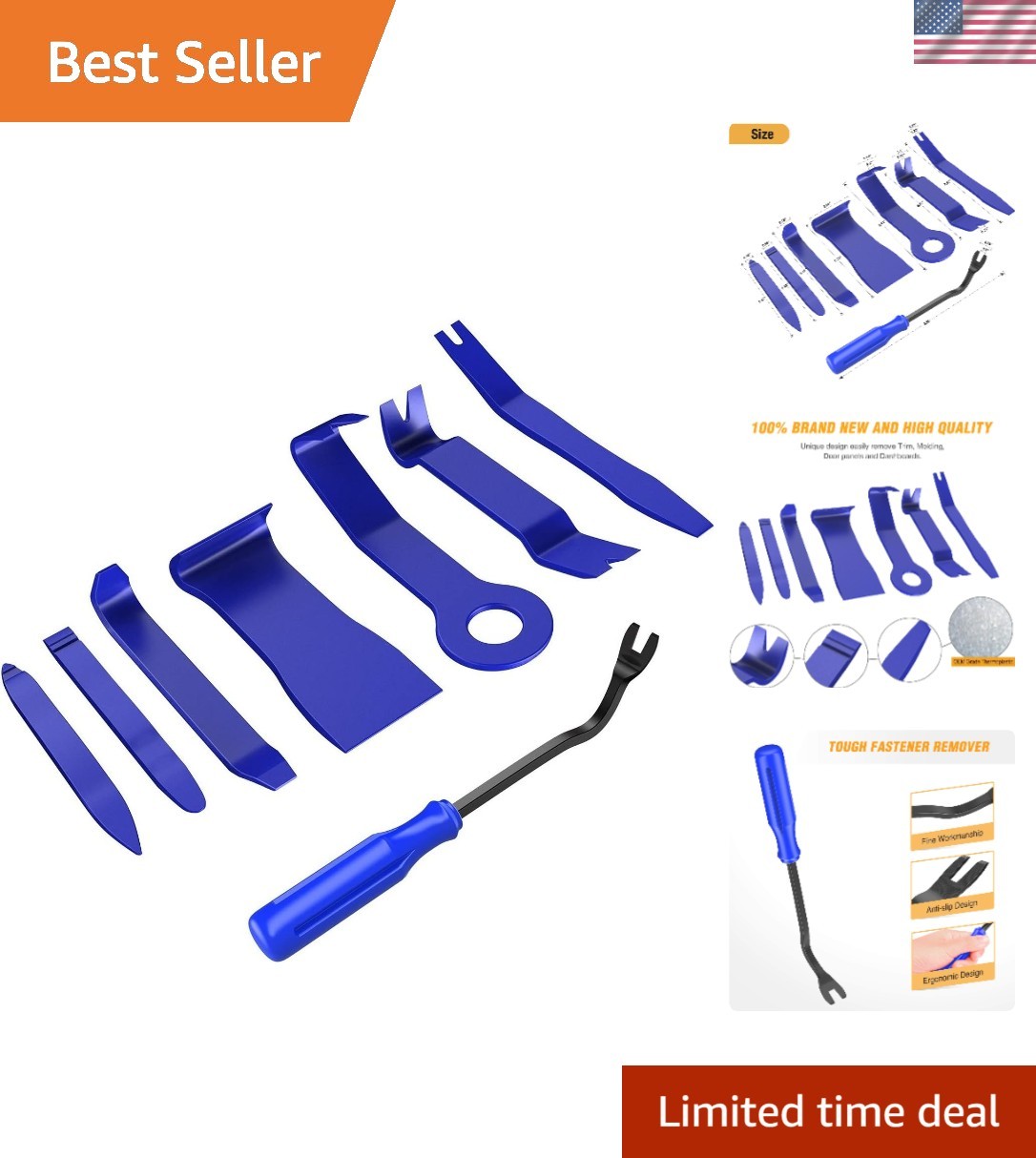 8-Piece Auto Trim Removal Tool Set – Essential Car Repair Kit in Blue