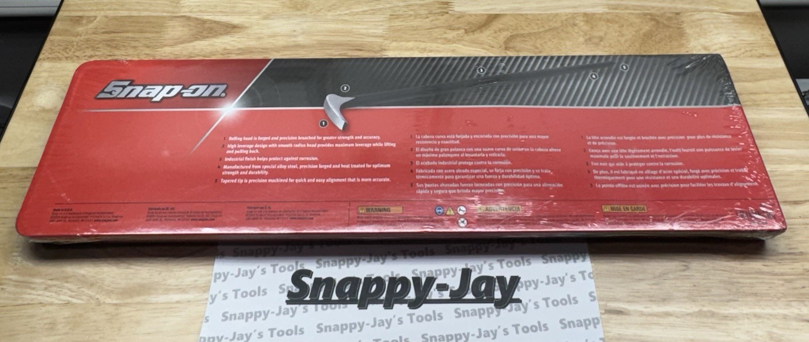 Snap-on Tools USA NEW 4pc Rolling Head Pry Bar Set w/Industrial Finish PBS704