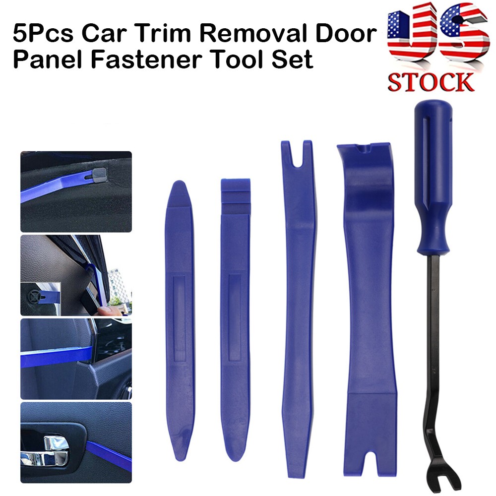 5Pcs Car Door Clip Trim Removal Tools Set Plastic Car Interior Repair Blue US