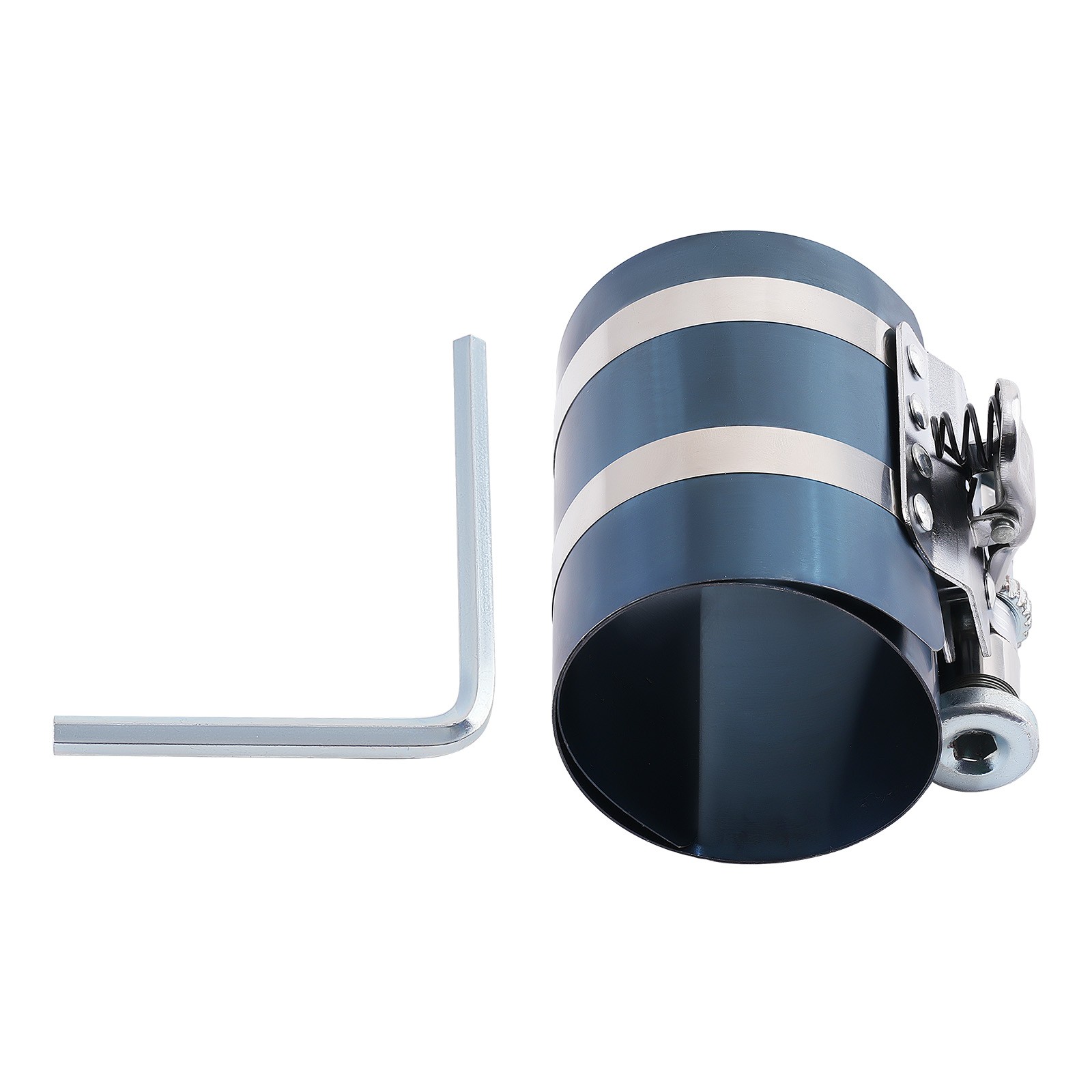 Adjustable Piston Ring Compressor 53-175mm Ratchet Carbon Steel Tool Kit