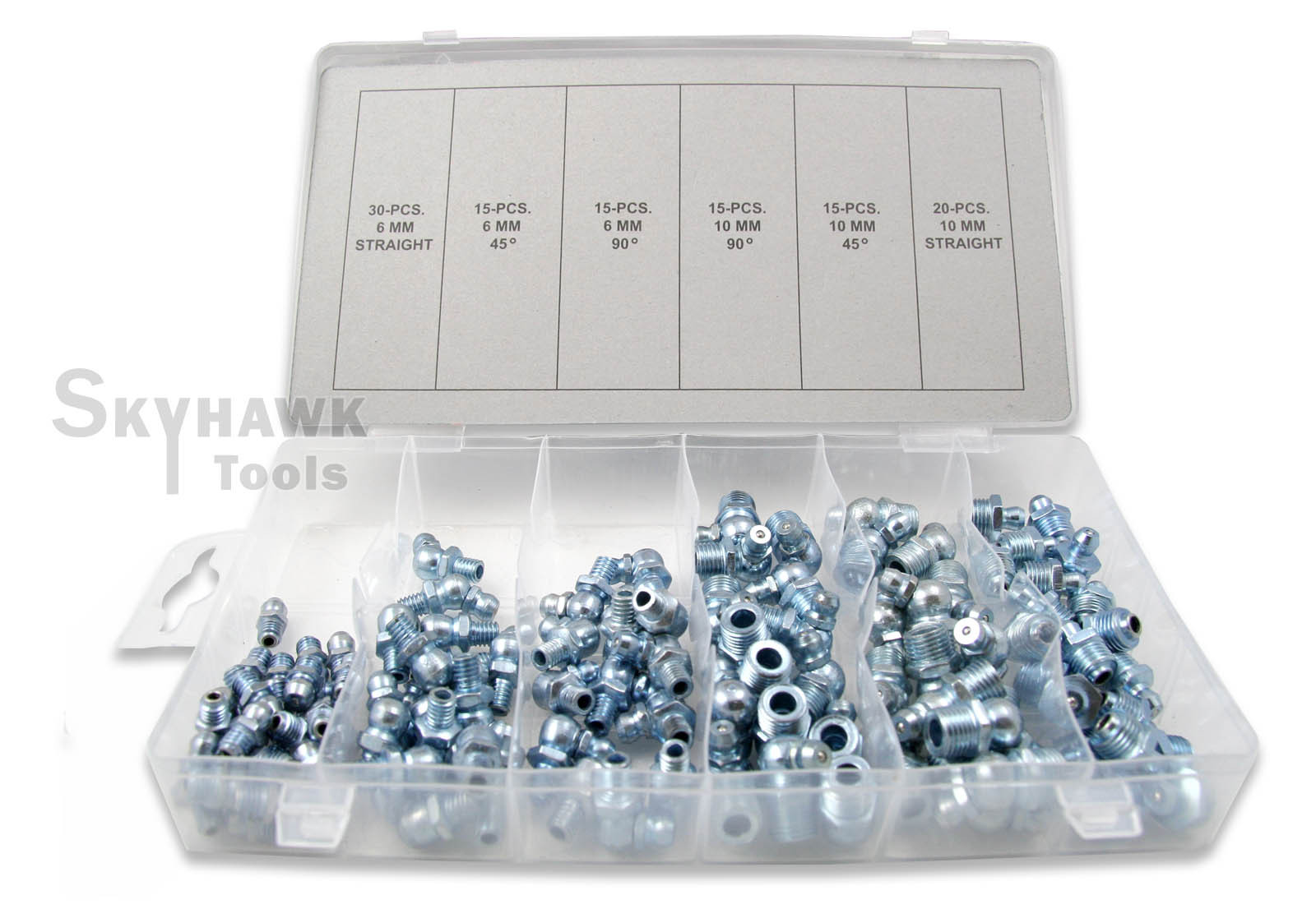 Hydraulic Zerk Grease Fitting Set 110 Pieces Metric Straight 90° Degree Angle HD