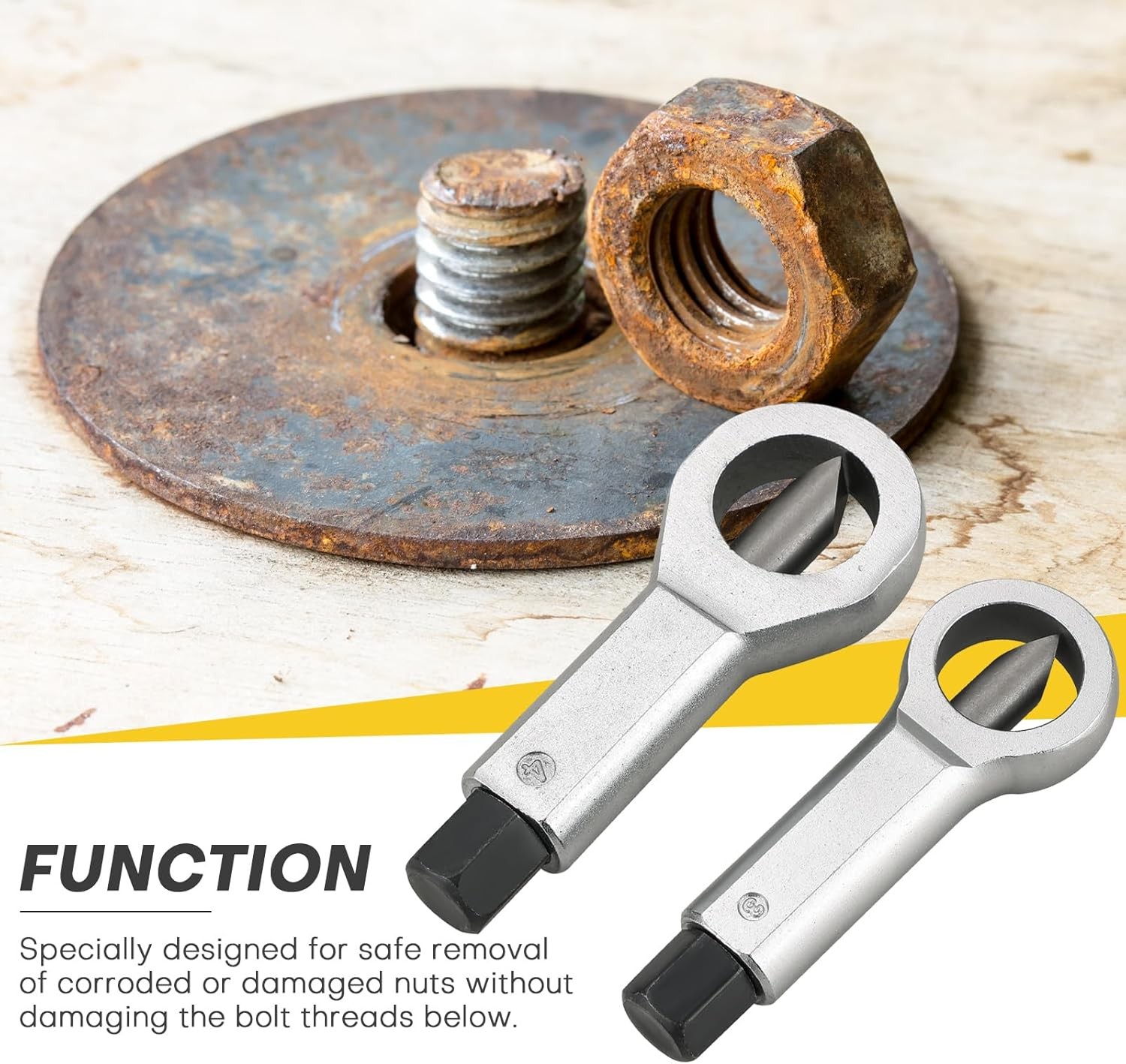 4PCS Nut Splitter Cracker Set Heavy Duty 9-27mm Damaged Bolt Remover Tool Set