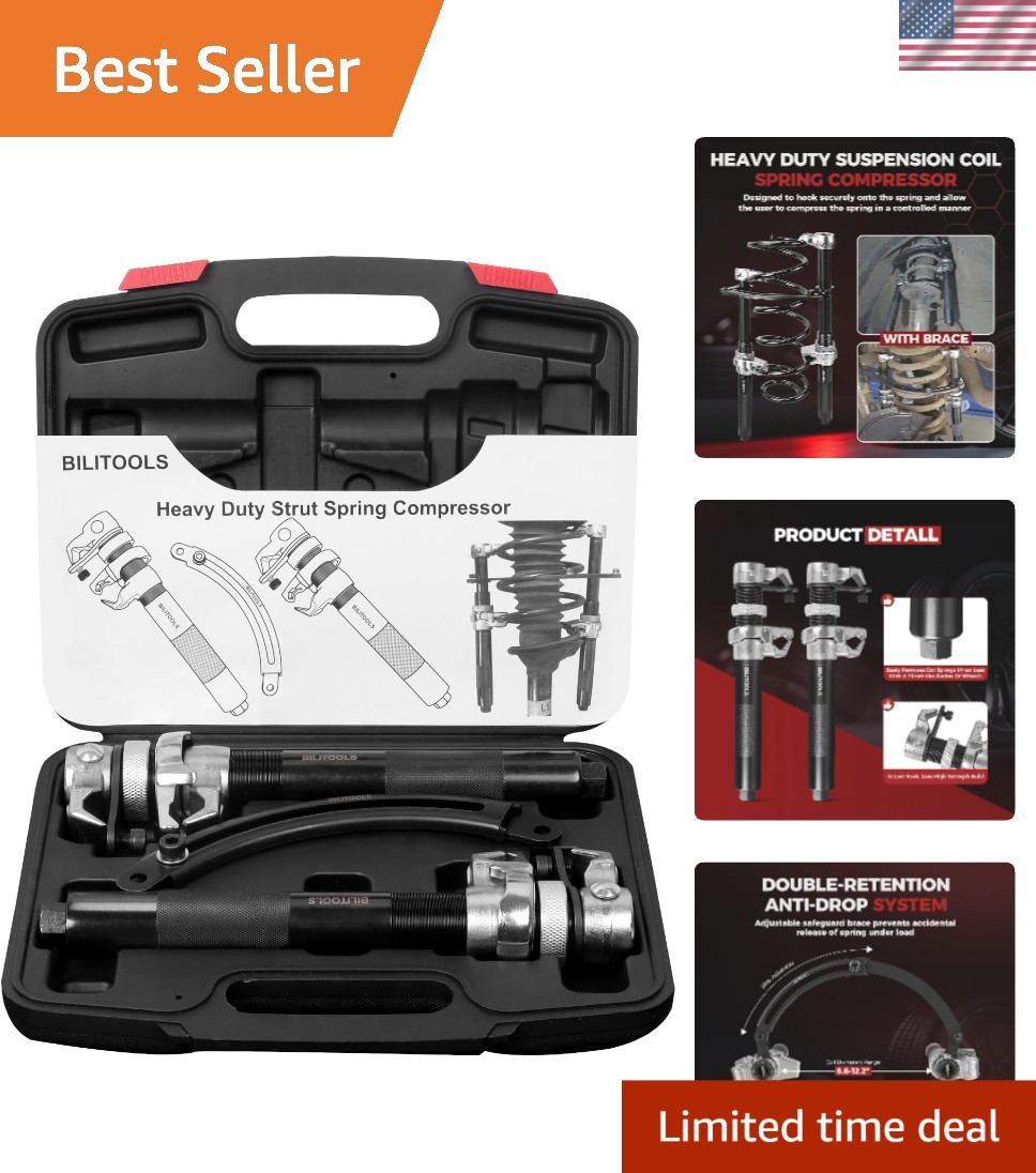 2-Piece Coil Spring Compressor Tool, Max Load.2645LB | Heavy Duty Macpherson …