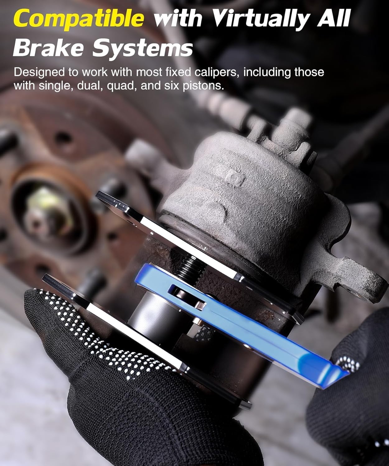 Advanced Brake Caliper Compression Tool Set with Large Plates & Safety Hooks