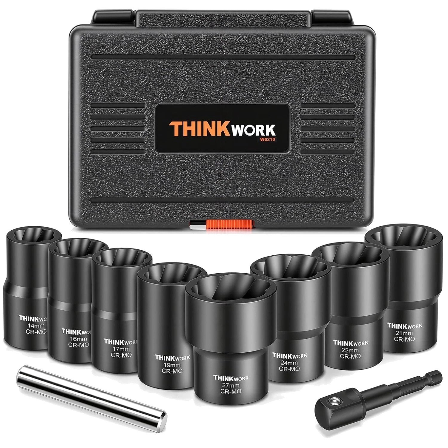 Rounded-Off Lug Nut Removal Tool, 10-Piece Set | Black Oxide