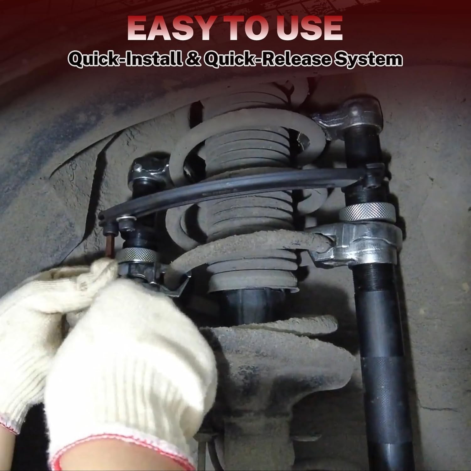 Heavy-Duty 2-Piece Coil Spring Compressor Set with Safety Jaws, 2645 LB Capacity