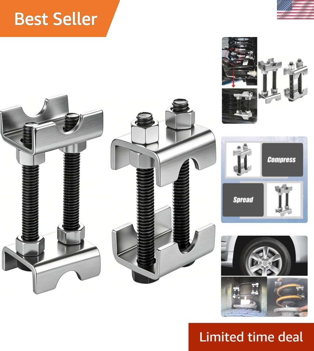 Dual Saddle Coil Spring Compressors – Easy Install Tool for Car & Truck Owners