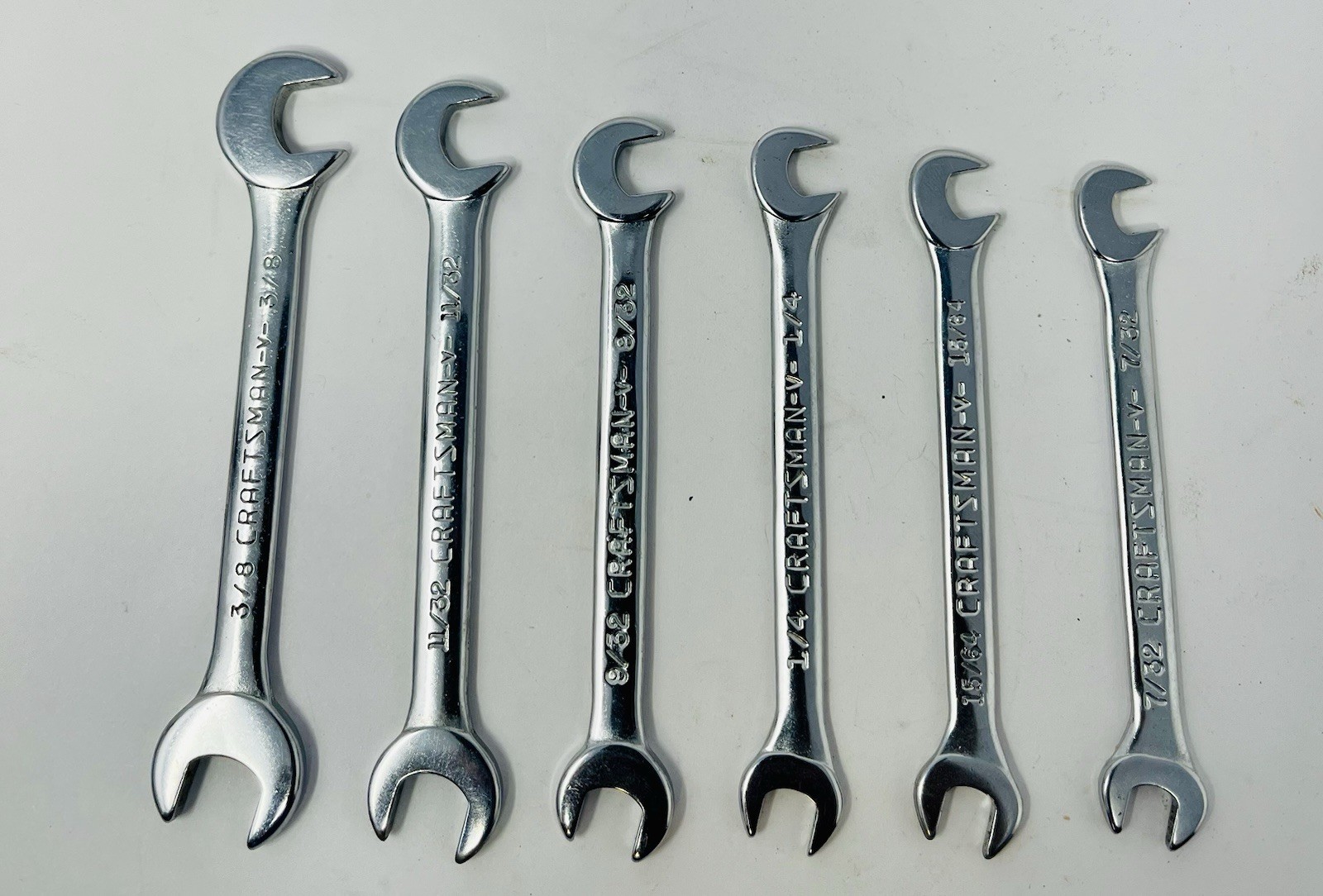 Craftsman USA 8-Pc Open End-V-Ignition Wrench Set 4306 Super-tuff 90° Offset