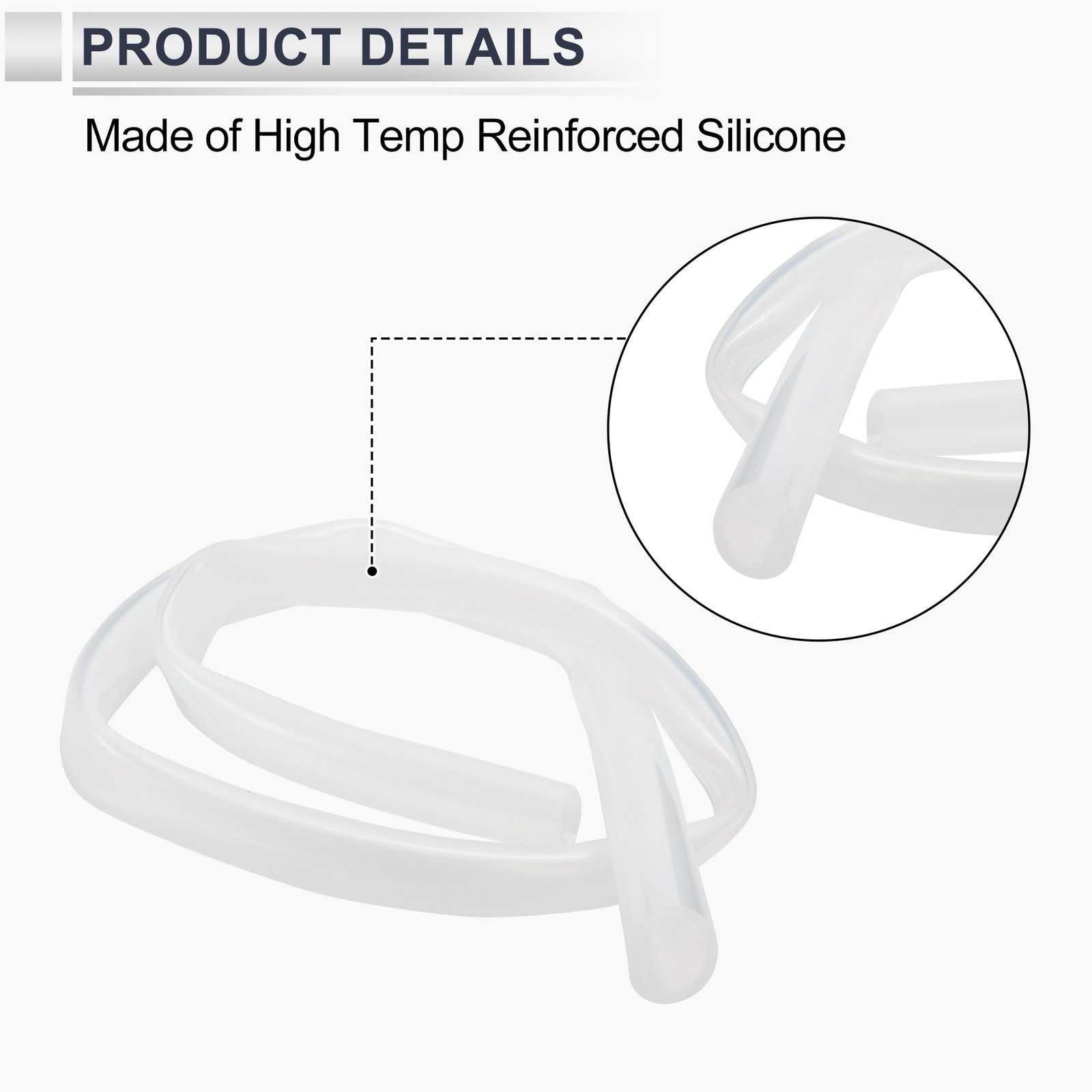 Silicone Suction Tube 3.3FT 13/16″ 20mm ID for Car Transparent 1pc
