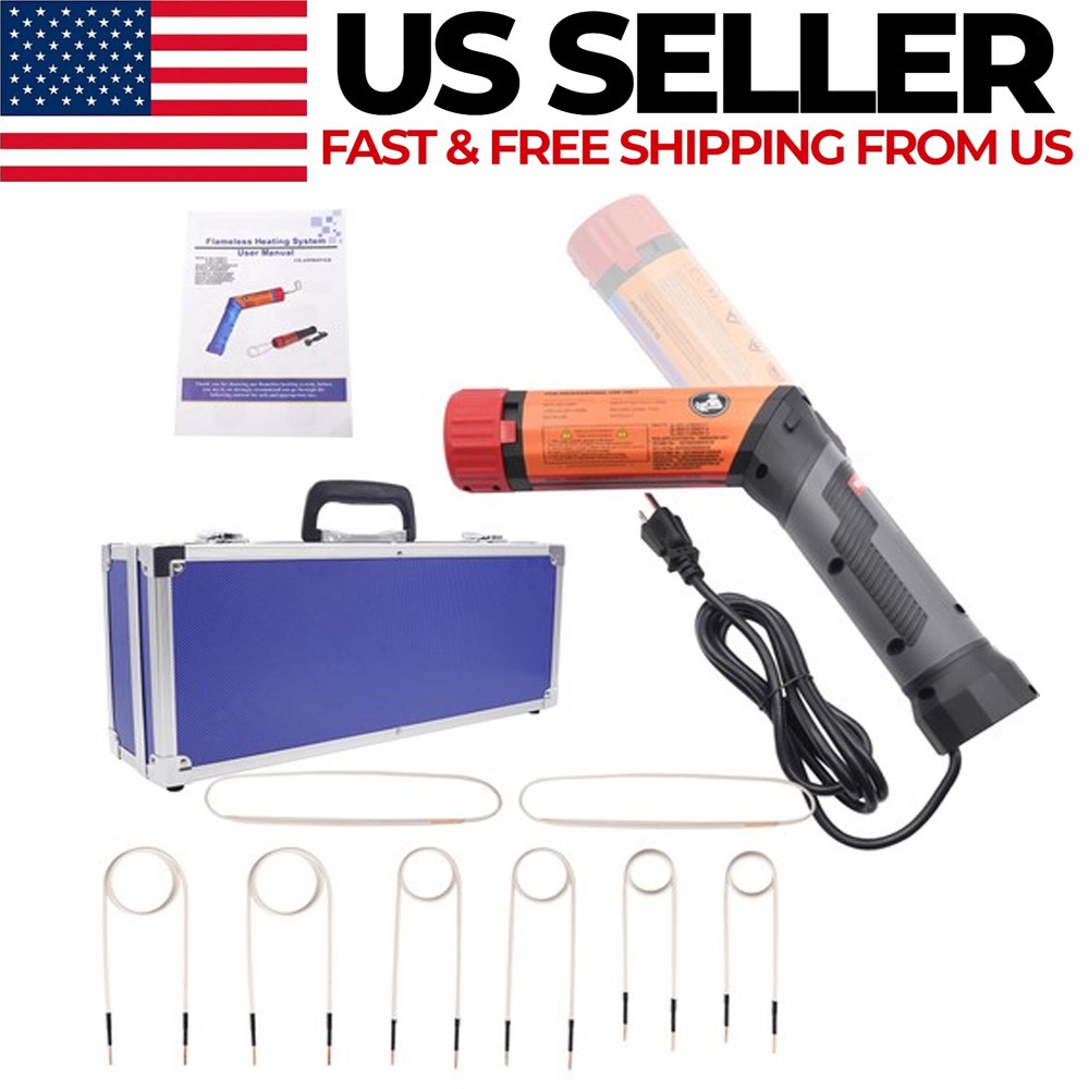 1100W Magnetic Induction Heater Kit with 8 Coils Portable Heat Induction Tool US