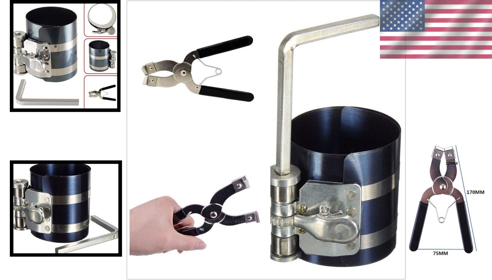 Comprehensive Piston Ring Tool Set with Safety Screws for Precision Installation