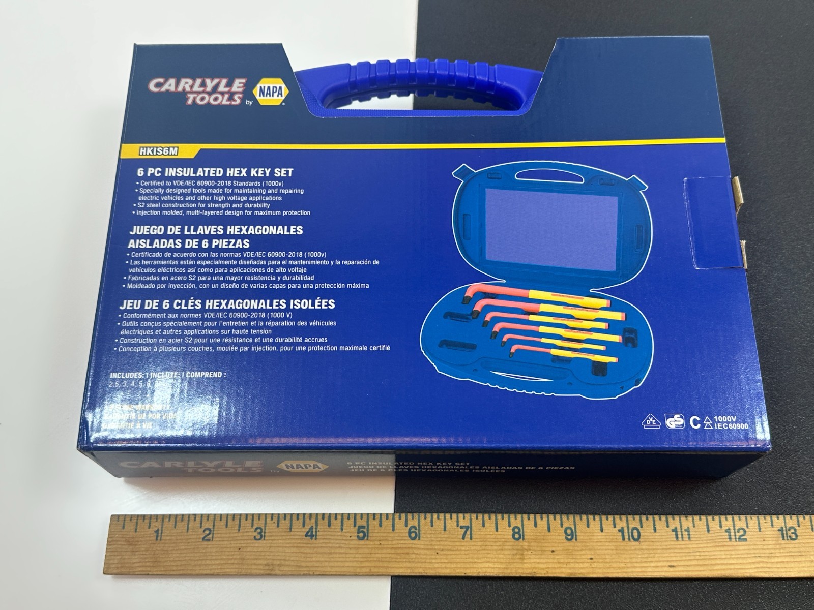 NEW NAPA Carlyle Tools HKIS6M 6pc Insulated 1000V Allen Hex Key Set, 2mm-8mm