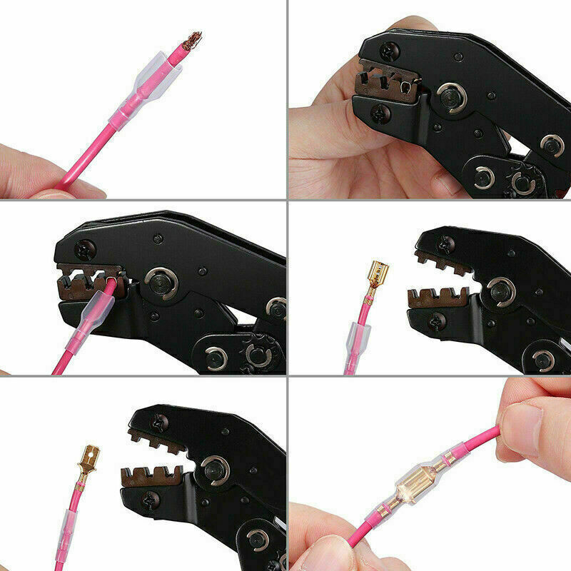 Insulated Cable Connectors Terminal Wire Crimper Pliers Ratchet Crimping Tool