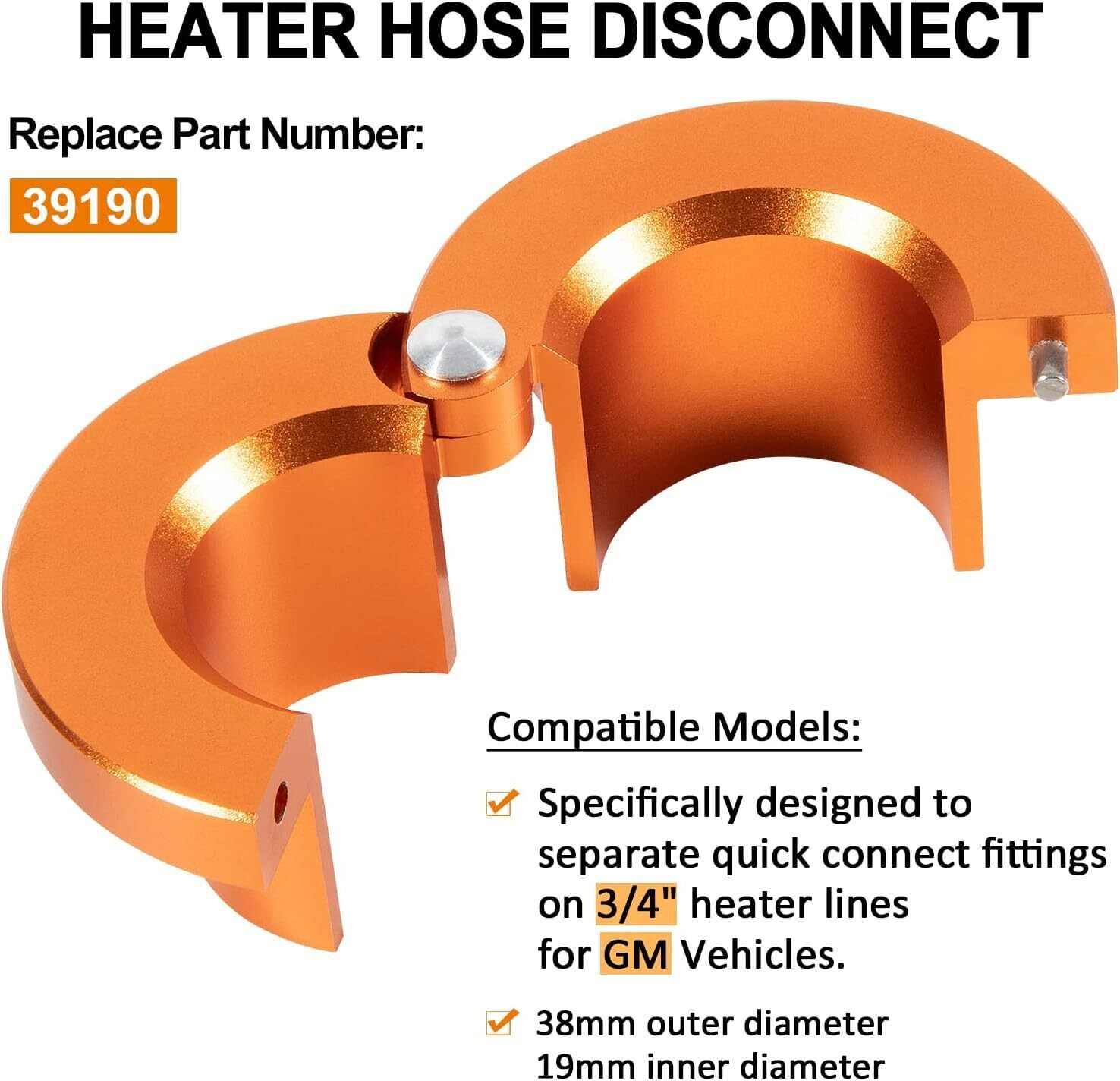 39190 Metal Heater Hose Disconnect Tool 3/4” For GM Tahoe Silverado Chevy