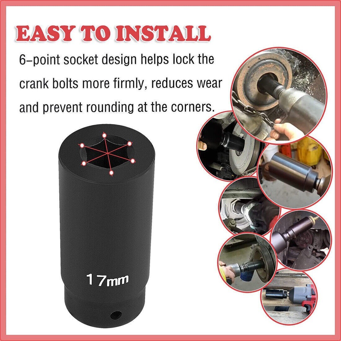 77060 17mm Harmonic Balancer Socket For Honda Engines Balancer Socket