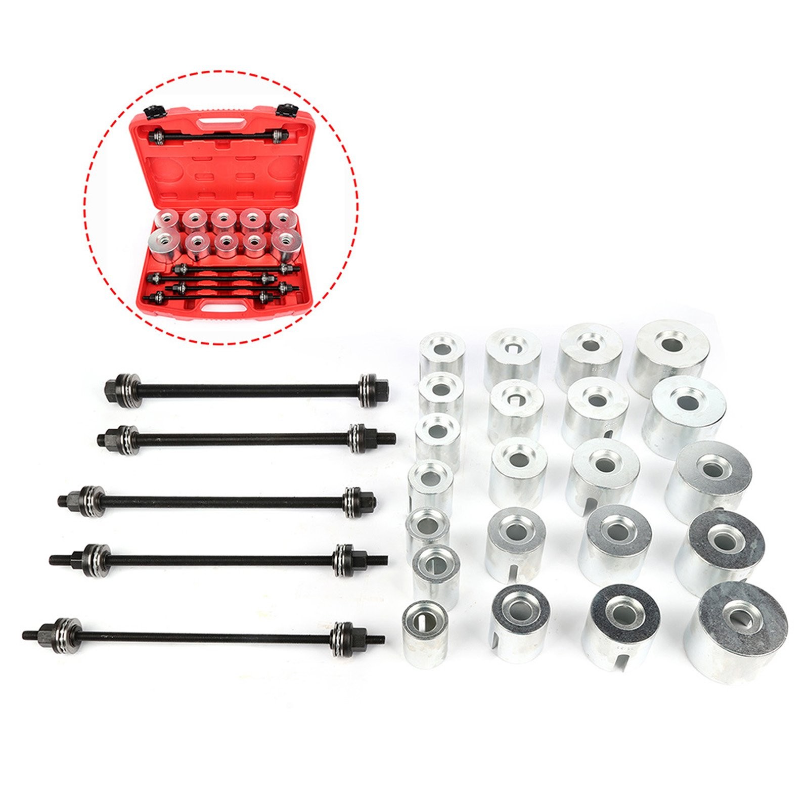 27pc Universal Press and Pull Sleeve Kit Bush Bearing Removal Insertion Tool Kit