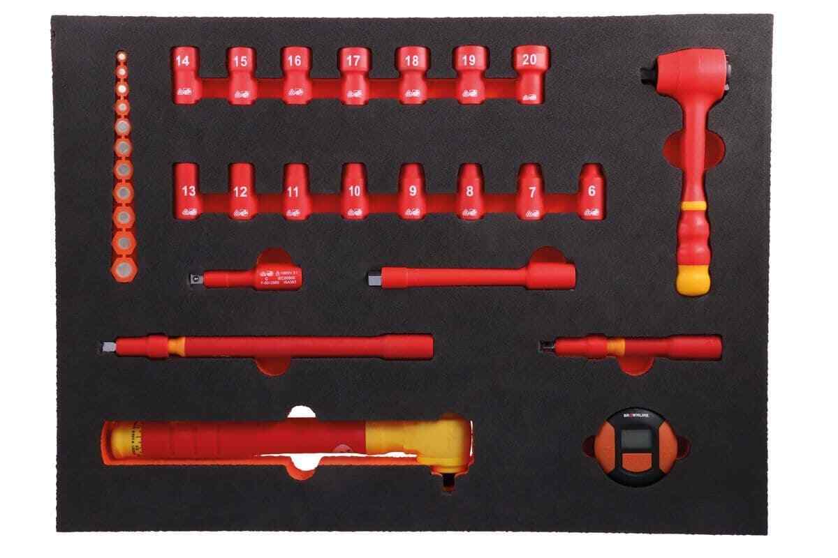 Laser 8484 Insulated Socket Set in Foam Inlay – Ratchet, Sockets, Extension Bars
