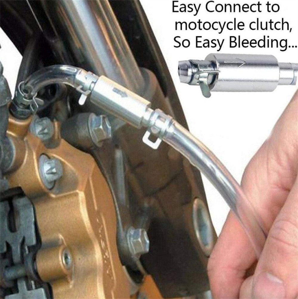 4 PCS Brake Bleeder Hose, One Way Check Valve Tube Bleeding Tool Kit Silver US