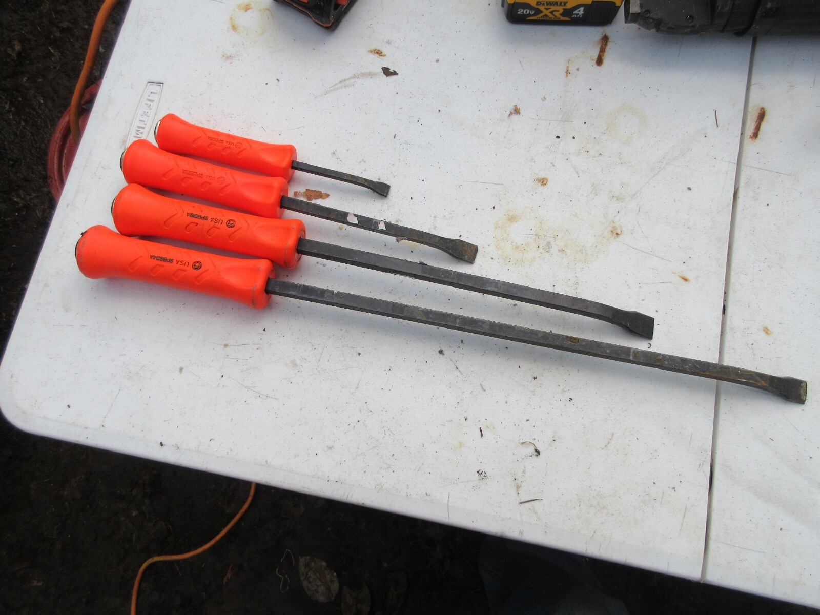 Snap-On SPBS704AO – 4pc Striking Pry Bar Set – SPBS24A, SPBS18A, SPBS12A, SPBS8A