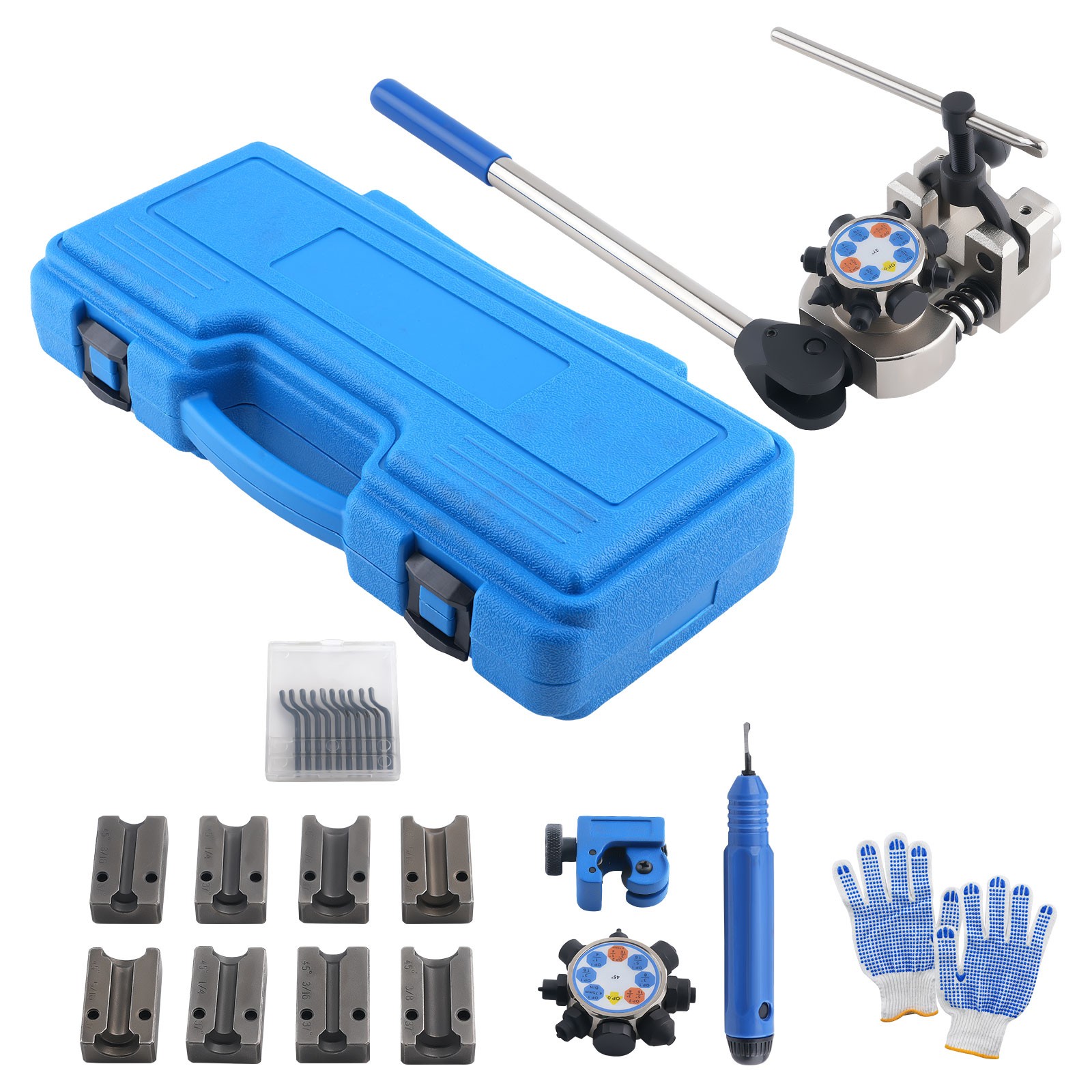 Brake Flaring Tool Kit 37° 45° Double Bubble Flare 3/16 1/4 5/16 3/8 Dies