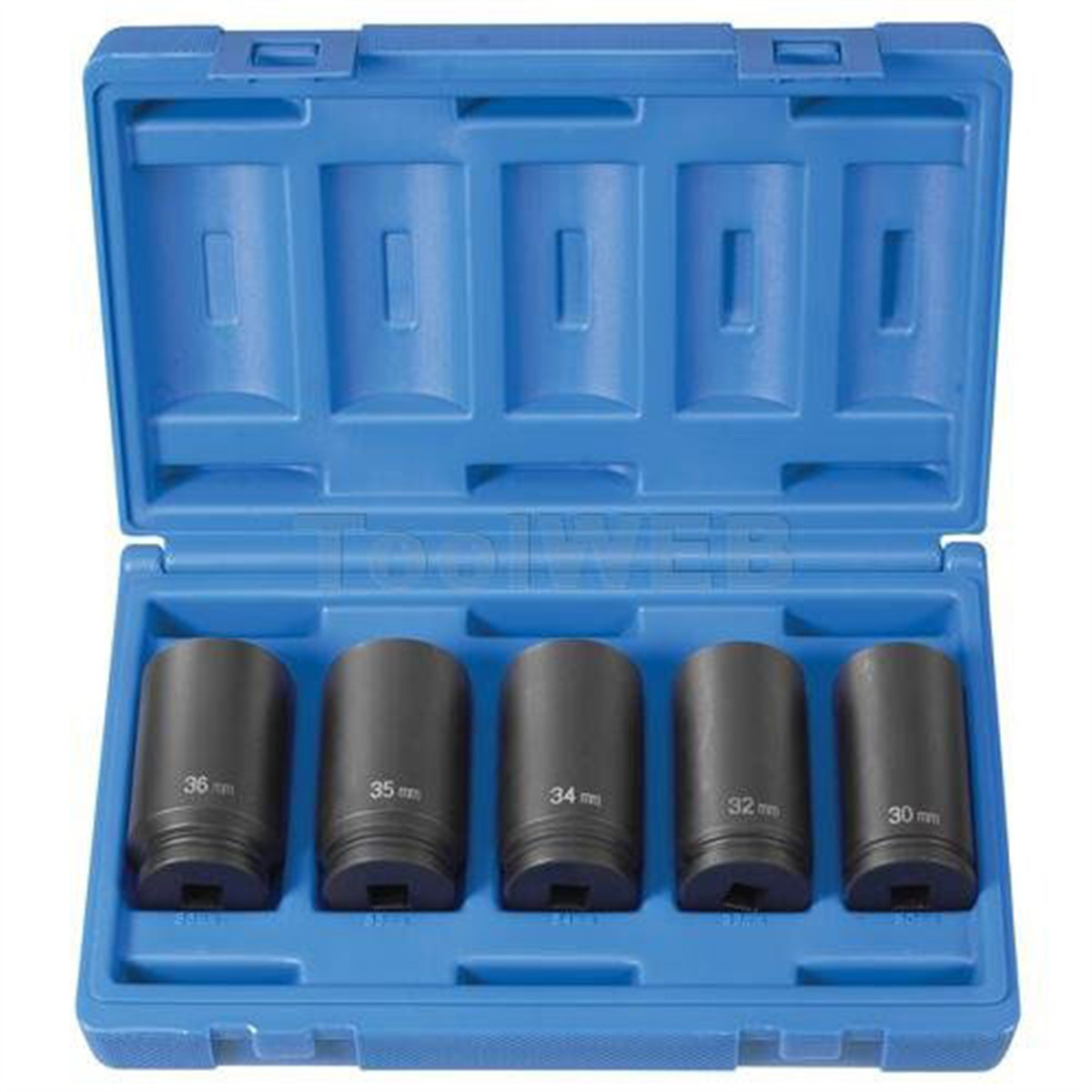 Grey Pneumatic 1705SN 5-Piece 1/2″ Drive 6 Point Spindle Nut Socket Set