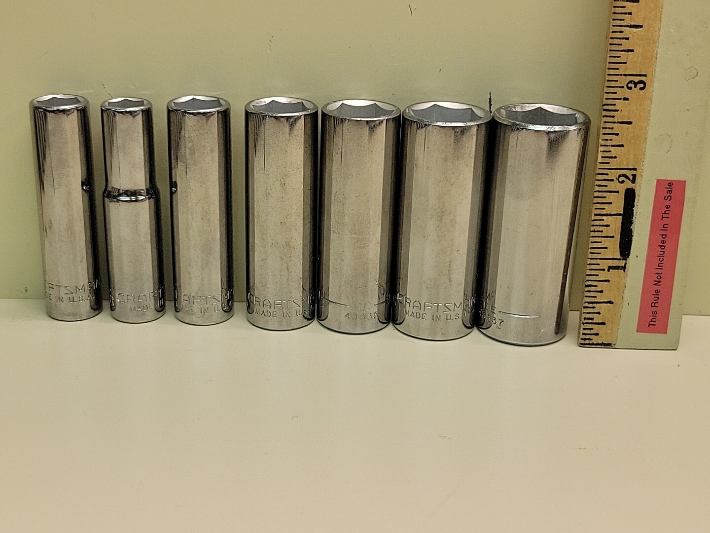 Craftsman Socket Set 3/8 Dr 6 Pt Deep 3/8″-3/4″ Series EE 7 Pc New Old Stock USA